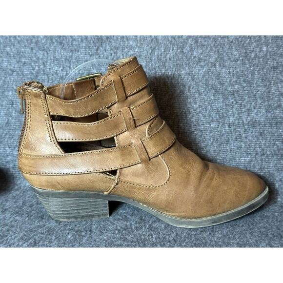 MUDD Boots Womens 7.5M Brown Tan Wallflower Ankle Buckle Western Cowgirl Y2K 90s - Picture 9 of 11